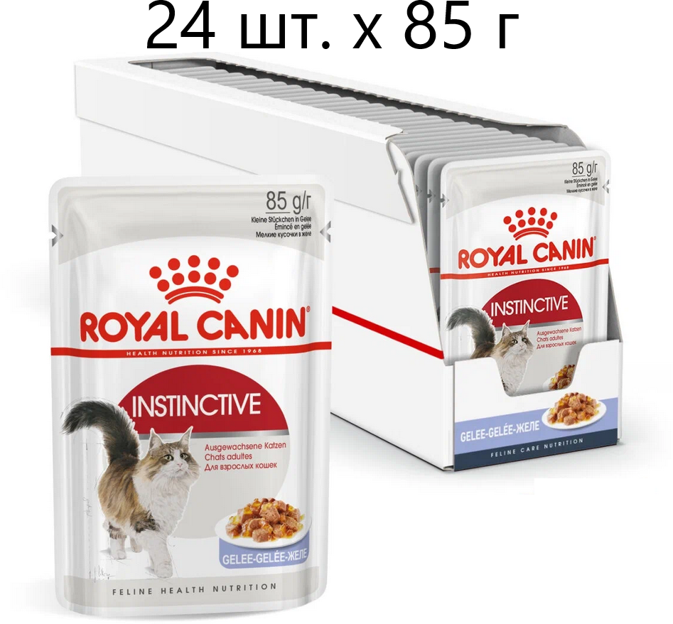 Корм для взрослых кошек Royal Canin Instinctive (Инстинктив) Корм консервированный , желе, 24x85г