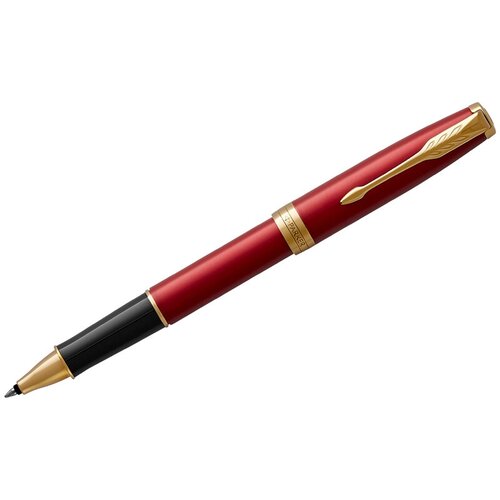 parker ручка роллер sonnet core t526 1931511 1 шт Ручка-роллер Parker Sonnet Intense Red Lacquer GT черная, 0,8мм, подарочная упаковка