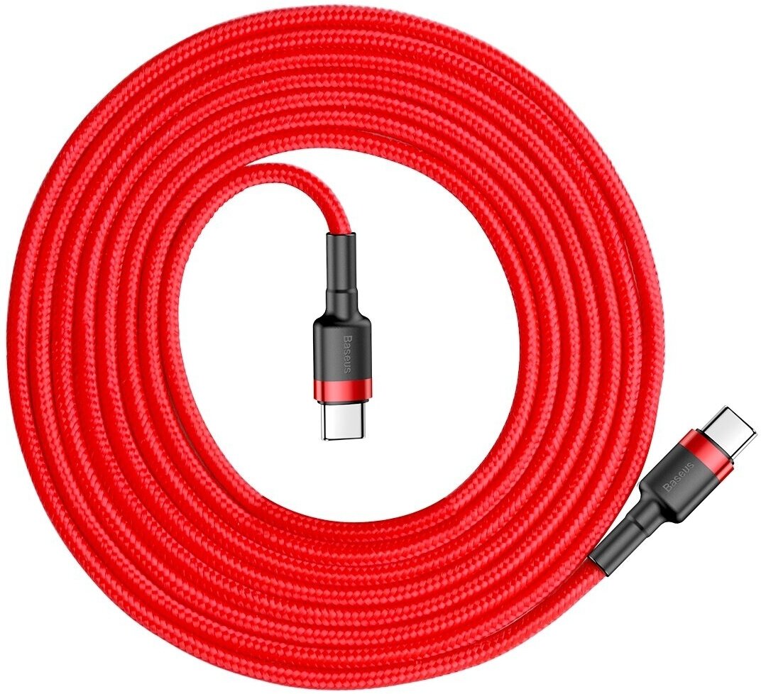 Кабель интерфейсный Baseus Type-C PD2.0 60W flash charging data line (20V 3A) 1m red+black - фото №11