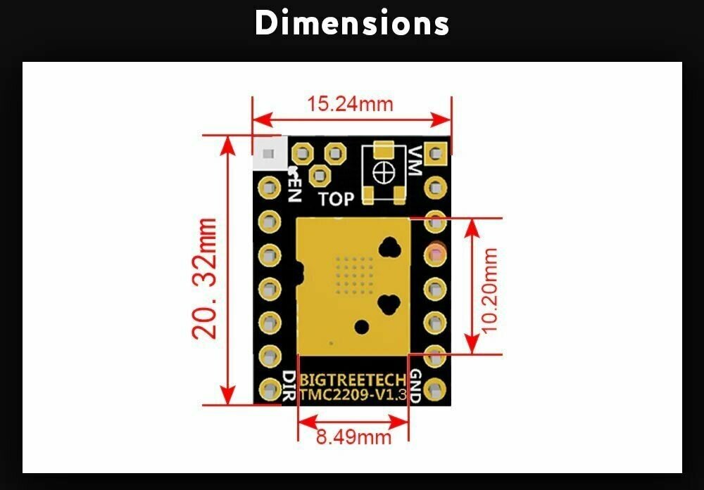 Драйвер TMC2209 V13 шагового двигателя BigTreeTech