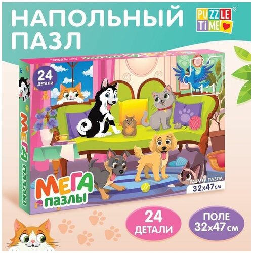 фото Мега-пазл «милые питомцы», 24 детали puzzle time