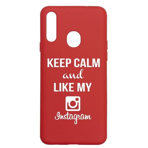 фото Чехол-накладка krutoff silicone case instagram для samsung galaxy a20s (a207) красный krutoff group