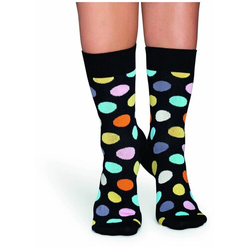 черные носки big dot sock в цветной горох Носки Happy Socks, размер 25, черный, мультиколор