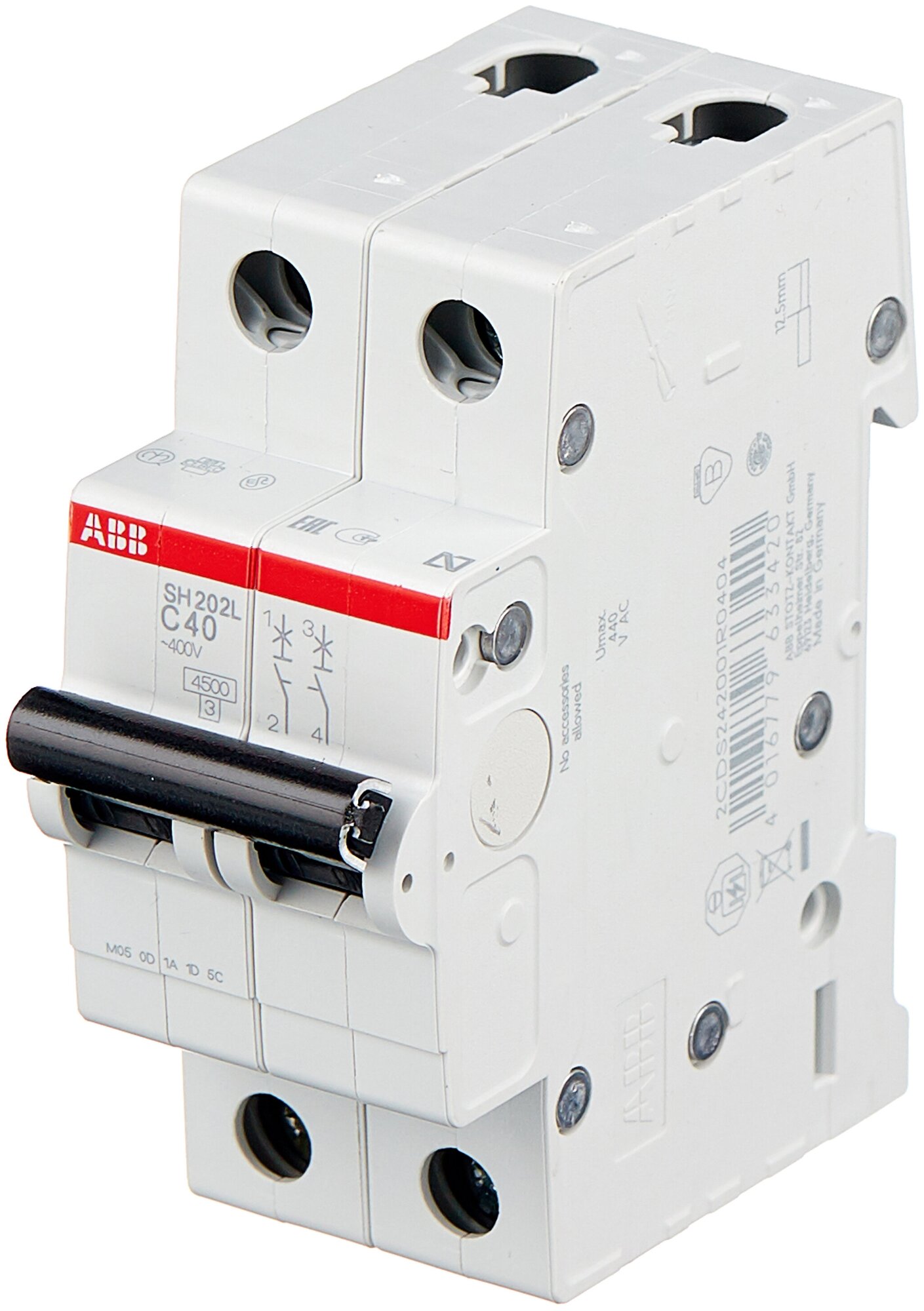 Автоматический выключатель ABB SH202L 2P (С) 4,5kA 40 А