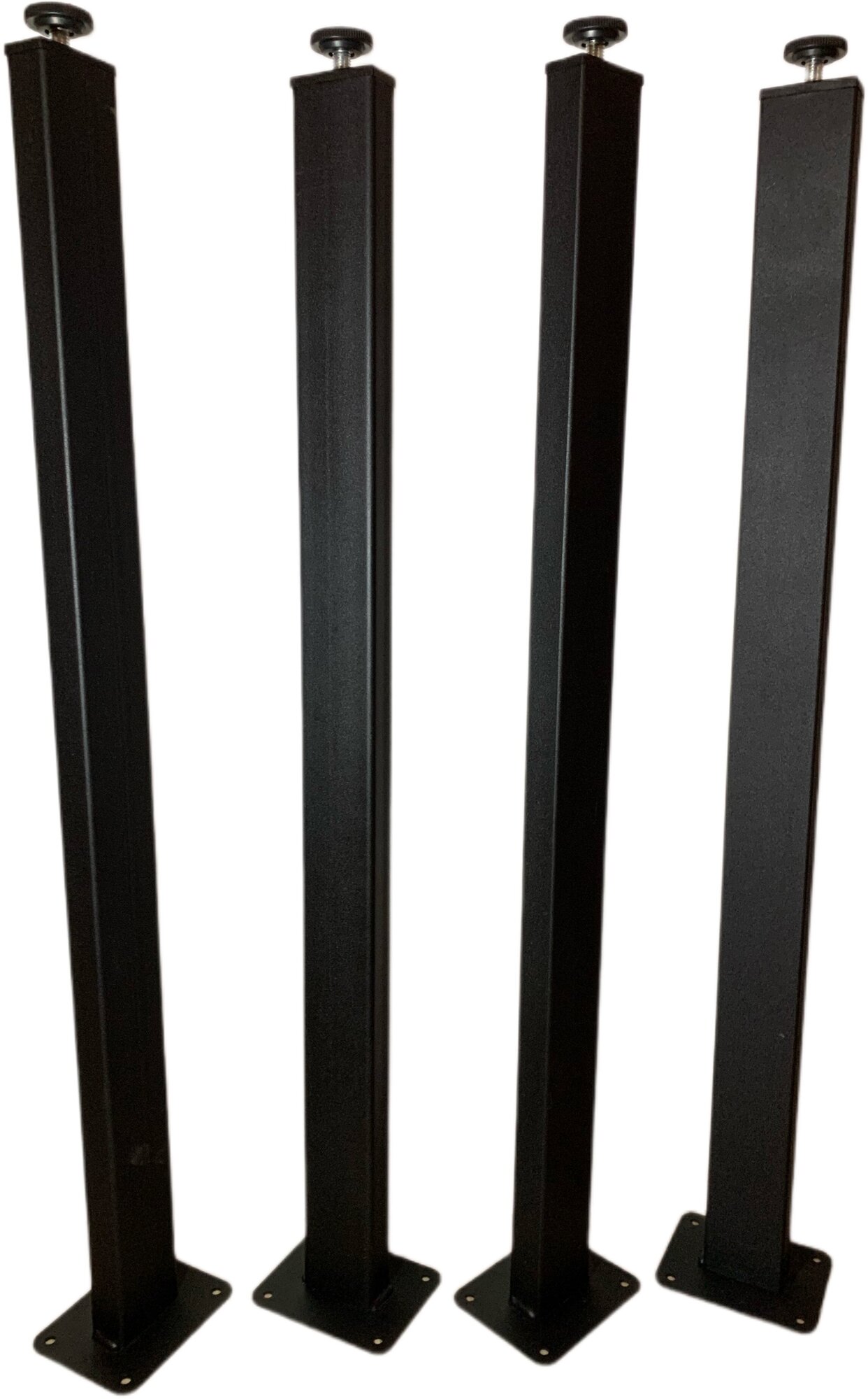 Ножки мебельные для стола металлические регулируемые, высота 85 см, комплект 4 штуки, опора в стиле лофт чёрная, подстолье для столешницы, основание - фотография № 3