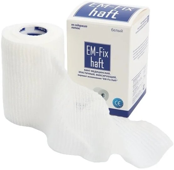 EM-Fix Haft / ЭМ-Фикс Хафт - самофиксирующийся бинт, 8 см x 20 м, белый