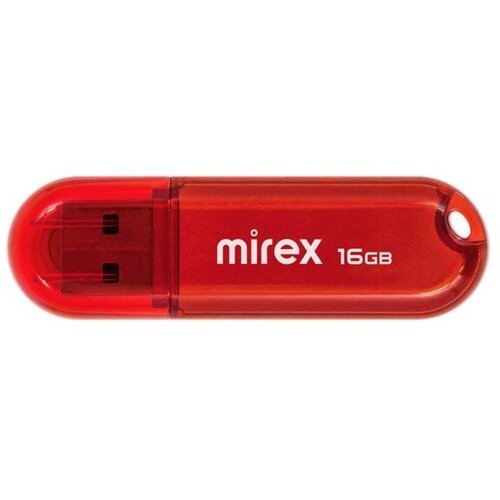 Флешка Mirex CANDY RED, 16 Гб , USB2.0, чт до 25 Мб/с, зап до 15 Мб/с, красная