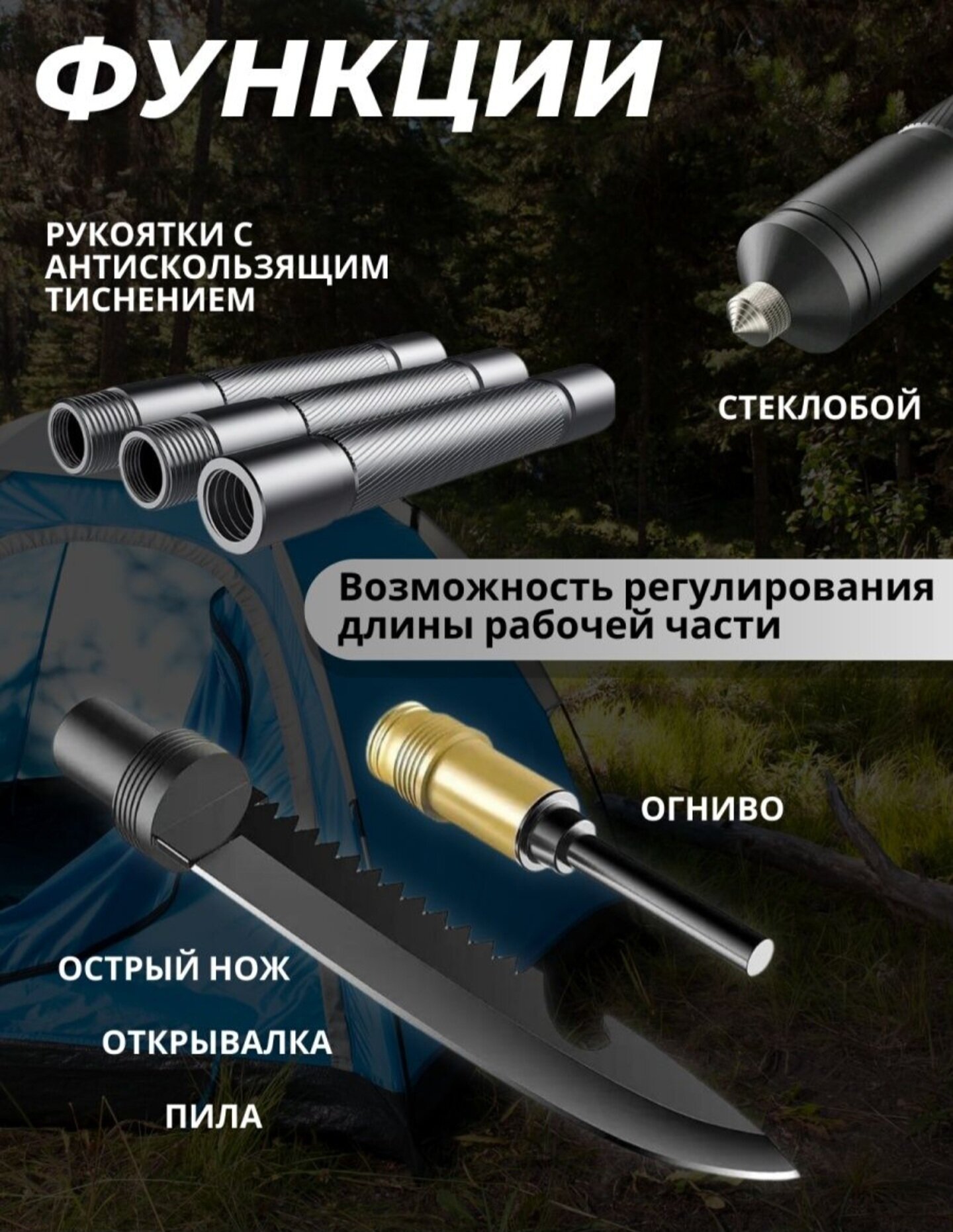 Лопата складная саперная штыковая многофункциональная тактическая сборная - фотография № 5