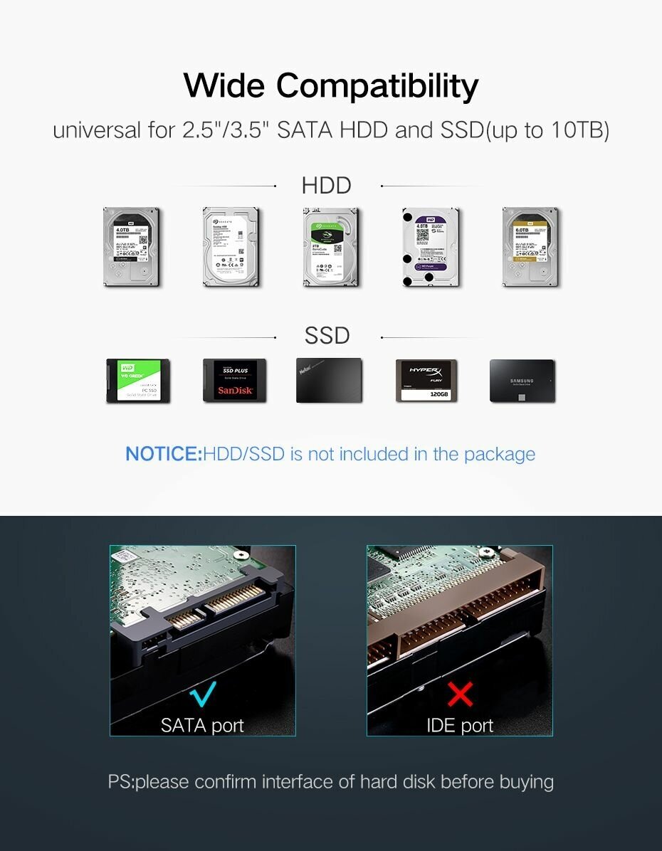 Внешний корпус Ugreen для HDD 35" USB 30 (50422)