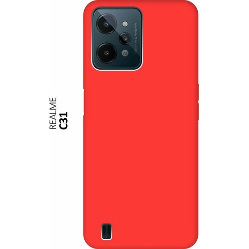 Силиконовый чехол на realme C31, Рилми С31 Silky Touch Premium красный силиконовый чехол на realme c31 рилми с31 silky touch premium с принтом 2005 сиреневый