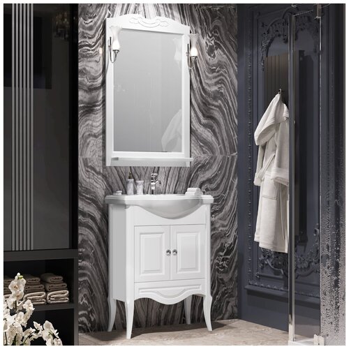 фото Мебель для ванной opadiris брунелла 65 (тумба с раковиной + зеркало)