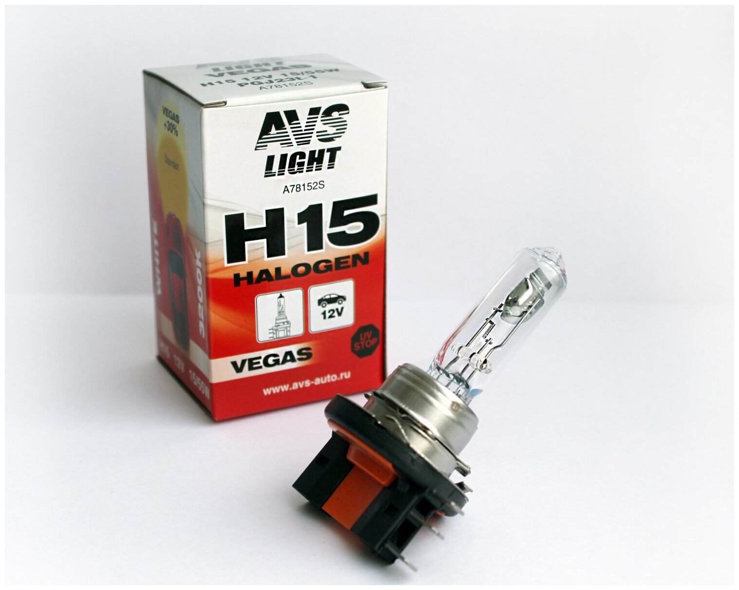 Лампа галогенная AVS Vegas H15.12V.15/55W (1 шт.)