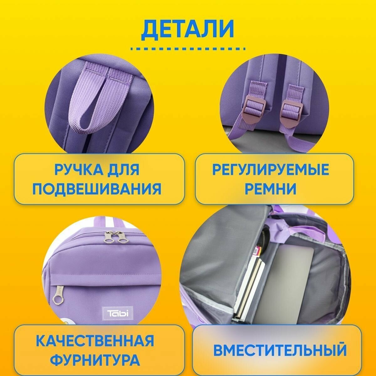 Рюкзак школьный для девочек, детский, спортивный, городской, модный рюкзак для девочек, вместительный с карманами , набор 4в1