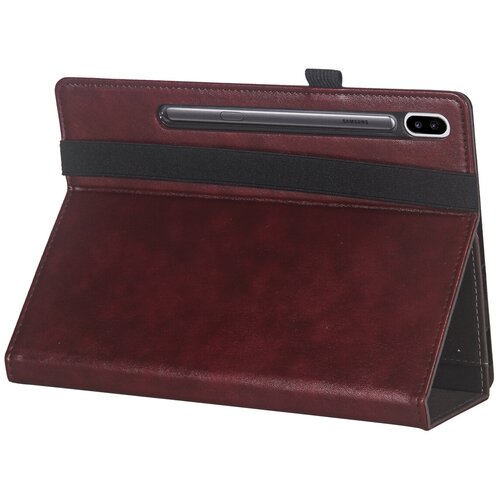 фото Чехол-книжка mypads для samsung galaxy tab s6 10.5 sm-t860 / t865 из качественной импортной кожи с мульти-подставкой и визитницей красный