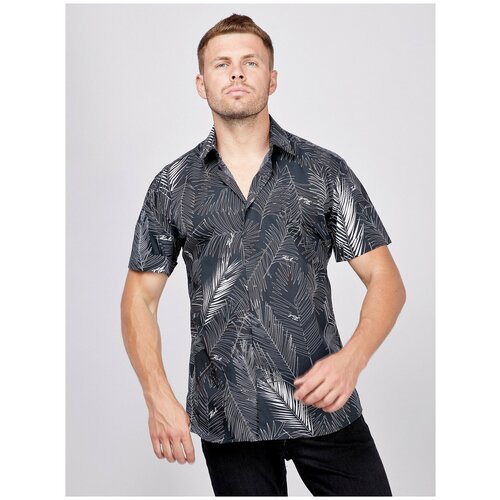 Рубашка с рисунком на пуговицах Karl Lagerfeld RU 48-50 / EU 41 / L черного цвета