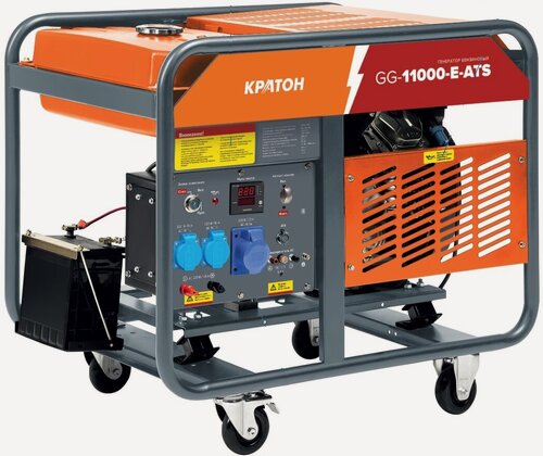 Изображение товара Генератор бензиновый Кратон GG-11000-E-ATS мощность 10,5 кВт однофазный с электростартером