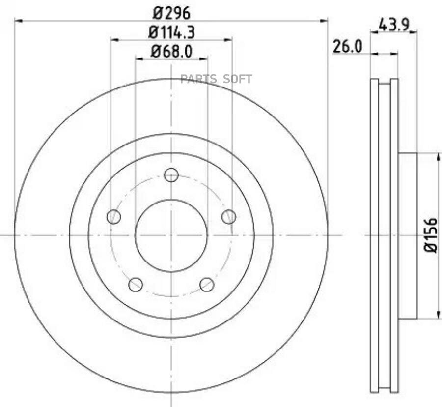 Диск тормозной перед Nisshinbo ND2031K