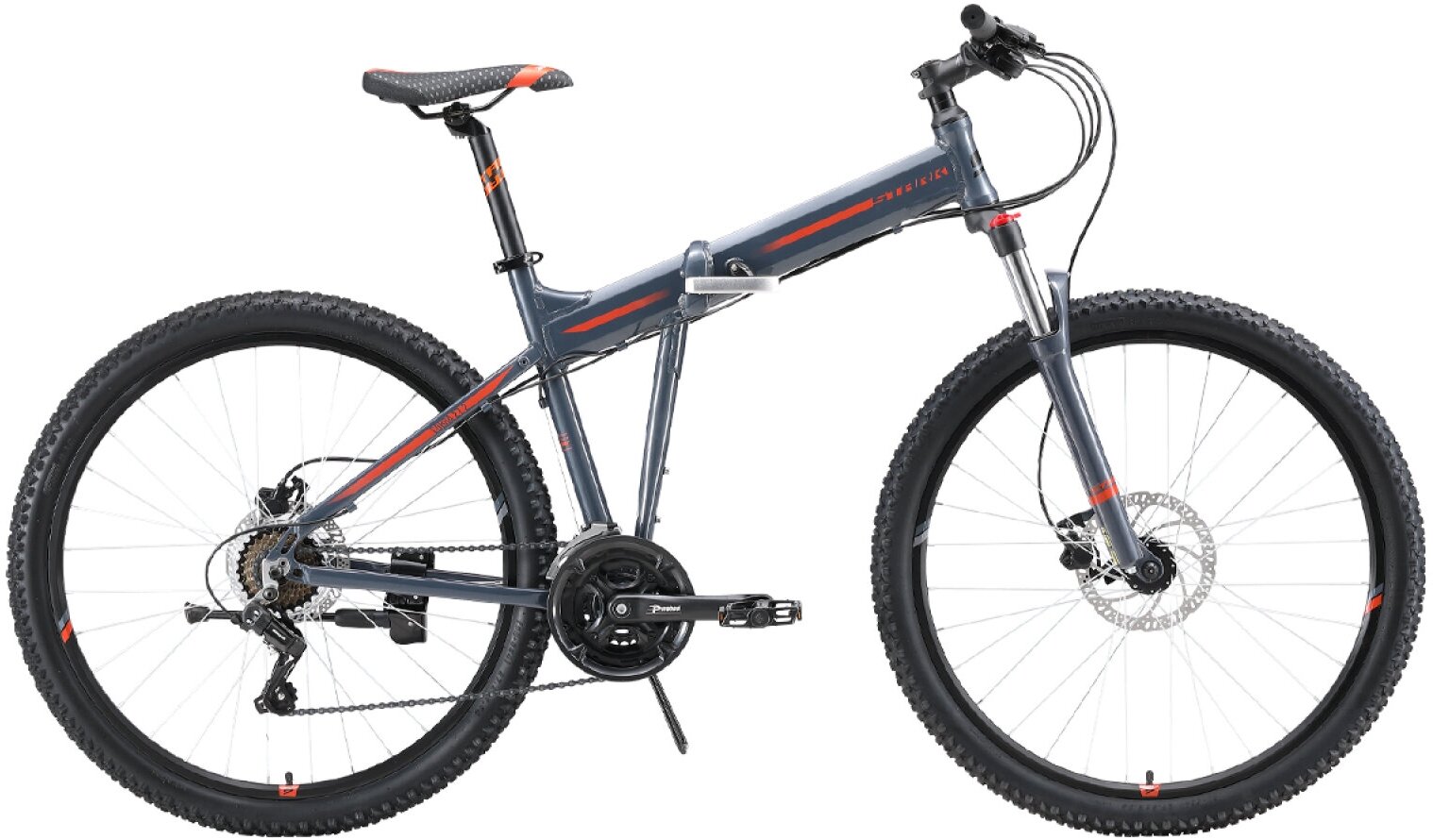 Складной велосипед Stark Cobra 27.2 HD (2023) 18" Серо-черно-оранжевый (165-182 см)