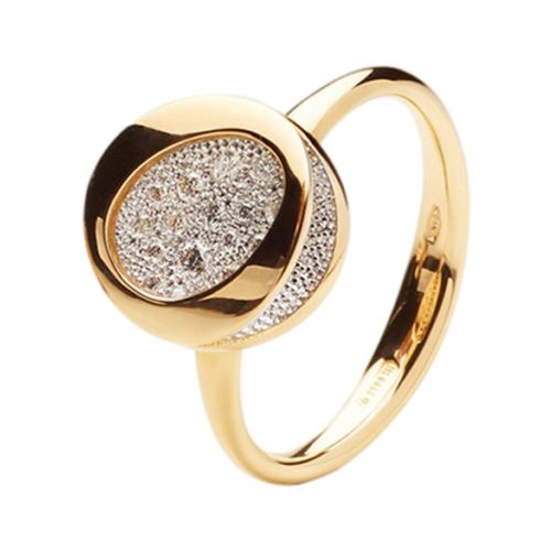 фото Кольцо antonini, желтое золото, 750 проба, бриллиант, размер 16.5