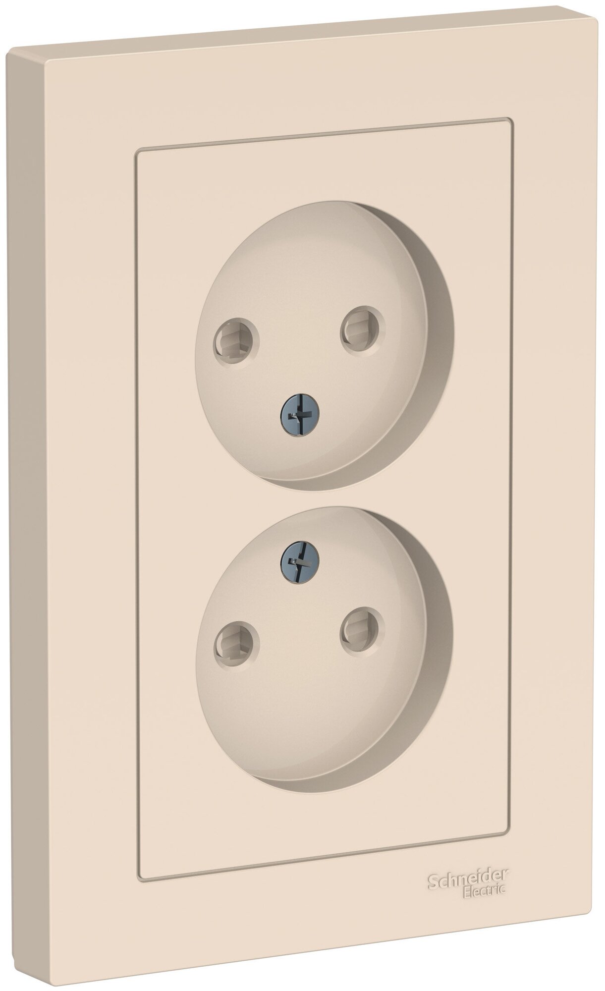 фото Розетка 2-м СП AtlasDesign 16А IP20 без заземл. защ. шторки в сборе беж. Systeme Electric ATN000222, 1шт