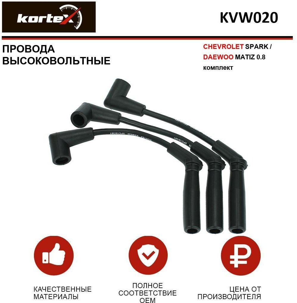 Провода Высоковольтные К-Кт KORTEX арт. KVW020