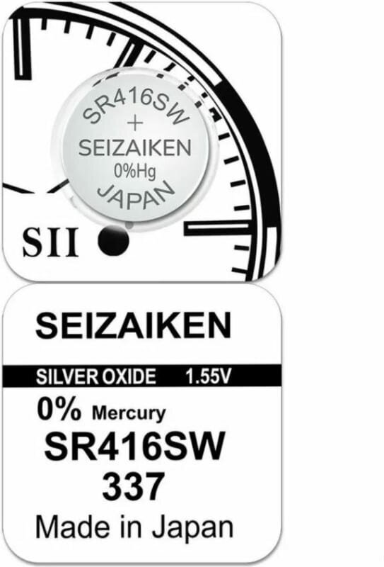 Батарейка SEIZAIKEN 337 (SR416SW) Silver Oxide 1.55V