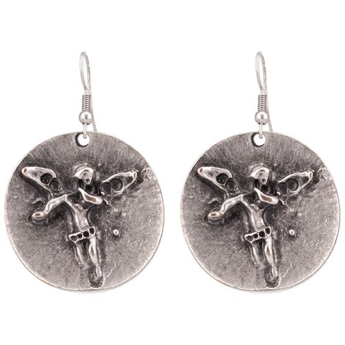 фото Серьги бижутерные ангел (замок-крючок, бижутерный сплав, серебристый) 1-54852 otokodesign