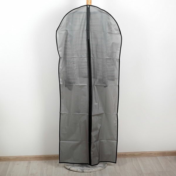 Чехол для одежды 61x137 см, плотный, PEVA, цвет серый