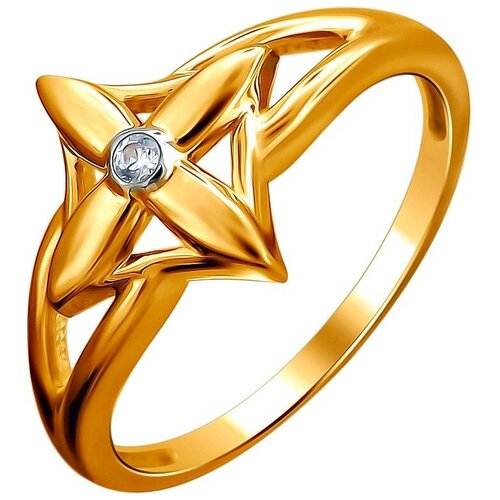 фото Эстет кольцо с 1 фианитом из красного золота 01к1112956, размер 18