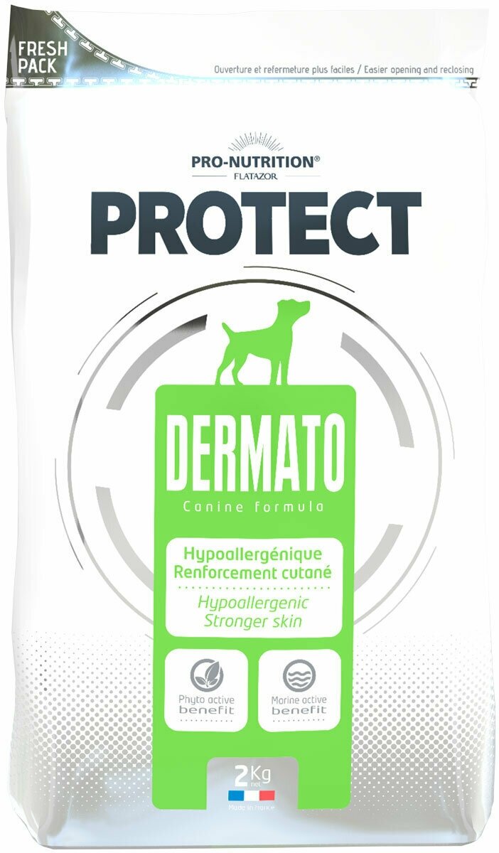 FLATAZOR PROTECT DERMATO для взрослых собак всех пород при аллергии (2 кг)