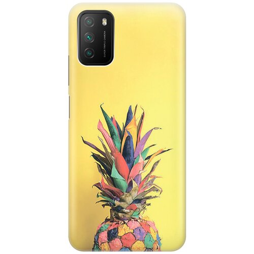 фото Силиконовый чехол на xiaomi redmi 9t / poco m3 / сяоми поко м3 / сяоми редми 9т с принтом "ананас на желтом" gosso