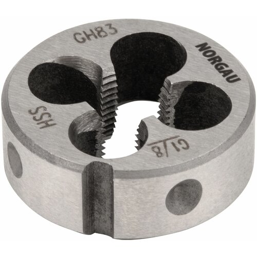 Плашка для нарезания трубной резьбы G 1/8х28 дюйма, диаметр 30 мм NORGAU Industrial угол профиля резьбы 55, по DIN5158, HSS