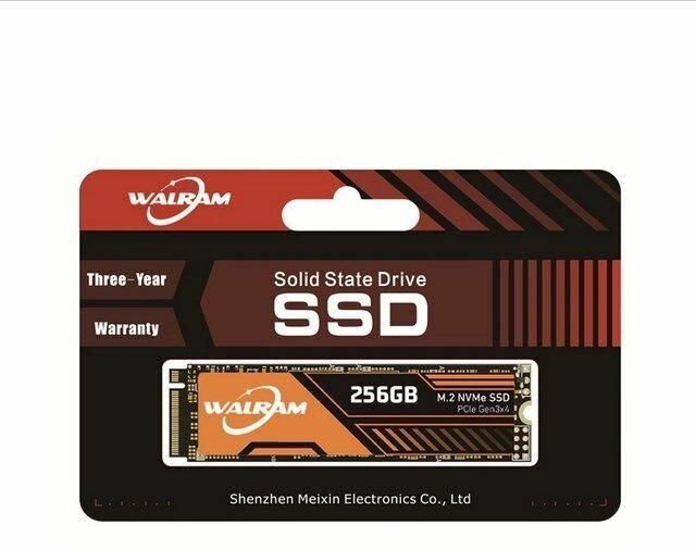 Внутренний высокоскоростной жёсткий диск SSD для компьютеров и ноутбуков WALRAM M.2 SSD 256 ГБ NVME PCIe 3.0x4