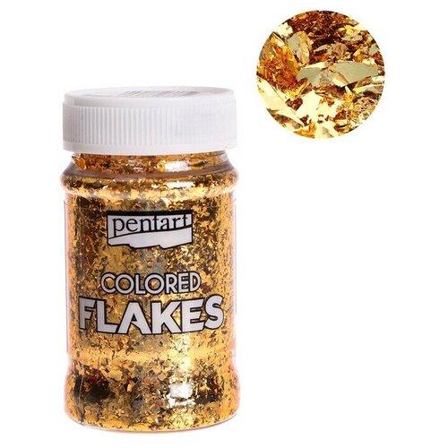 Pentart Поталь в хлопьях, золото, 100 мл, Pentart 