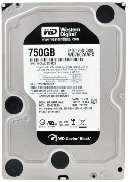 Жесткий диск Western Digital WD7502AAEX 750Gb 7200 SATAII 3.5" HDD