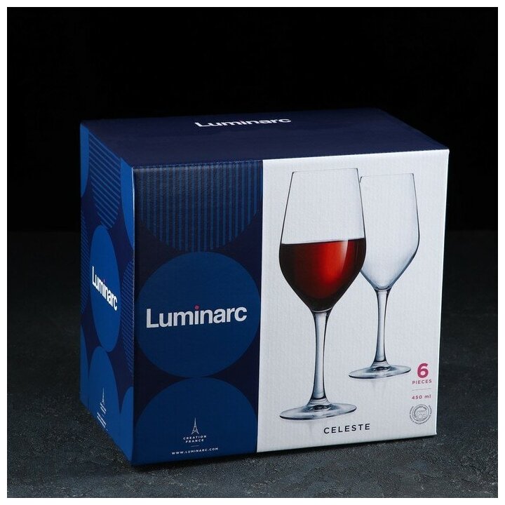 Набор бокалов Luminarc Celeste для вина L5832, 450 мл, 6 шт. - фотография № 12