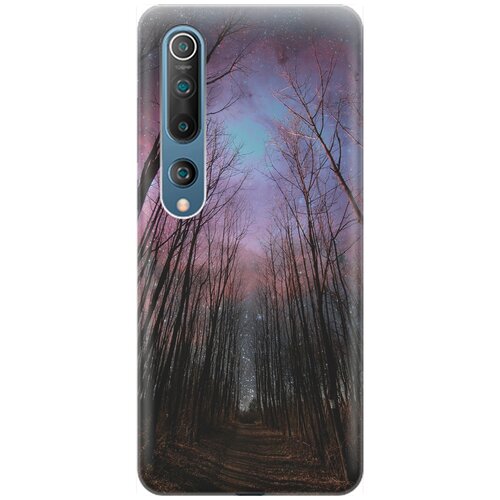 фото Ультратонкий силиконовый чехол-накладка для xiaomi mi 10 с принтом "тропа и звездное небо" gosso