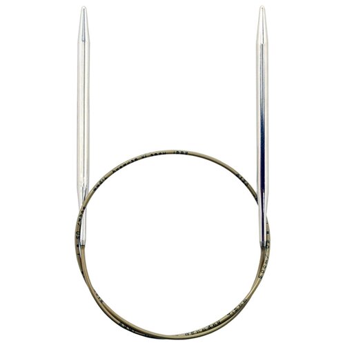 Спицы ADDI круговые супергладкие 105-7, диаметр 7 мм, длина 20 см, общая длина 50 см, серебристый/золотистый