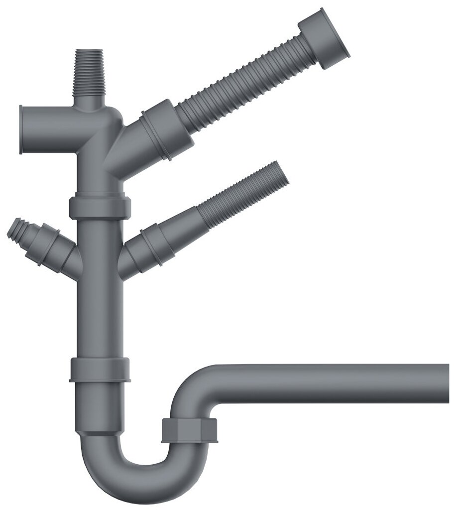 фото Трубный (коленный) сифон для измельчителя, для посудомоечной машины, для стиральной машины OMOIKIRI NA-01