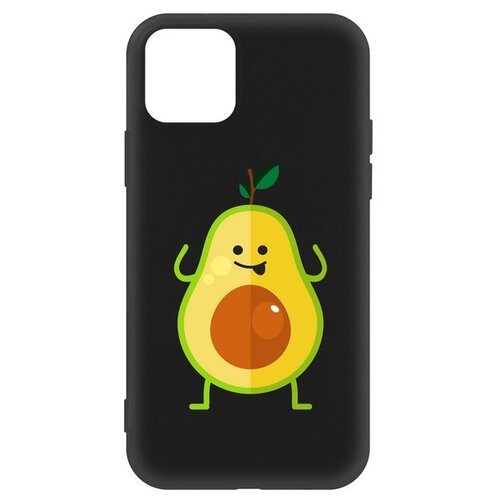 фото Чехол-накладка krutoff soft case авокадо веселый для apple iphone 11 pro черный krutoff group