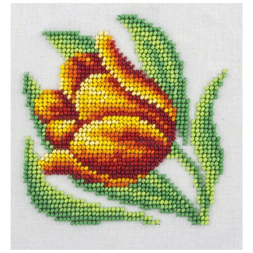 Klart Набор для вышивания бисером Тюльпан (8-171), разноцветный, 12 х 12 см