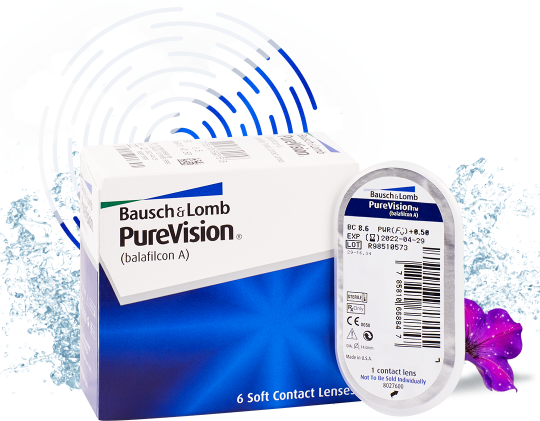 Контактные линзы Bausch & Lomb PureVision, 6 шт., R 8,6, D -6