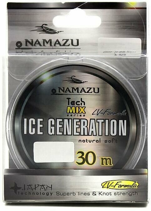 Леска для рыбалки монофильная Namazu "Ice Generation", L-30 м, d-0,18 мм, test-2,59 кг, прозрачная