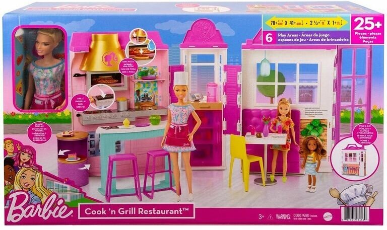 Barbie Набор игровой Гриль-ресторан с куклой, HBB91