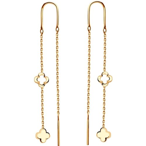 Серьги цепочки ZOLOTYE UZORY, золото, 585 проба, длина 5 см