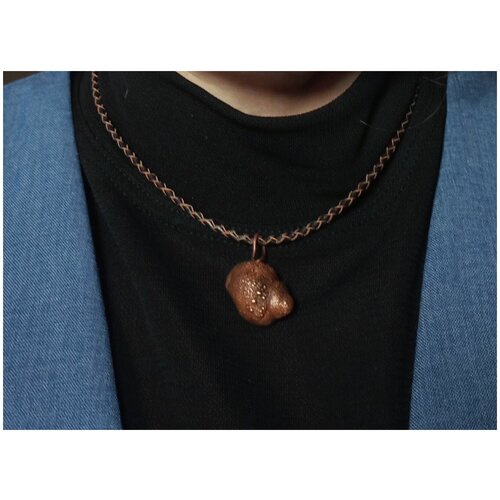 фото Медная подвеска морская, авторское украшение на шею медная мастерская galatea