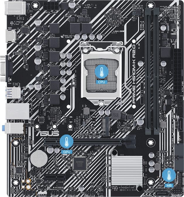 Материнская плата Asus PRIME H510M-K R2.0 Soc-1200 Intel H470 2xDDR4 mATX AC`97 8ch(7.1) GbLAN+VGA+HDMI