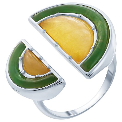 фото Element47 кольцо из серебра 925 пробы с жадеитом sr2244_ko_wg, размер 19.5