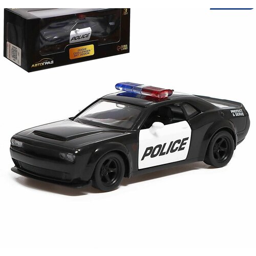 Машина металлическая DODGE CHALLENGER SRT, 1:32, открываются двери, инерция, полиция