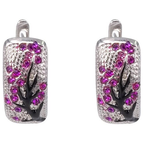 фото Серьги бижутерные цветение (английский замок, бижутерный сплав, серебристый) 1-56494 otokodesign